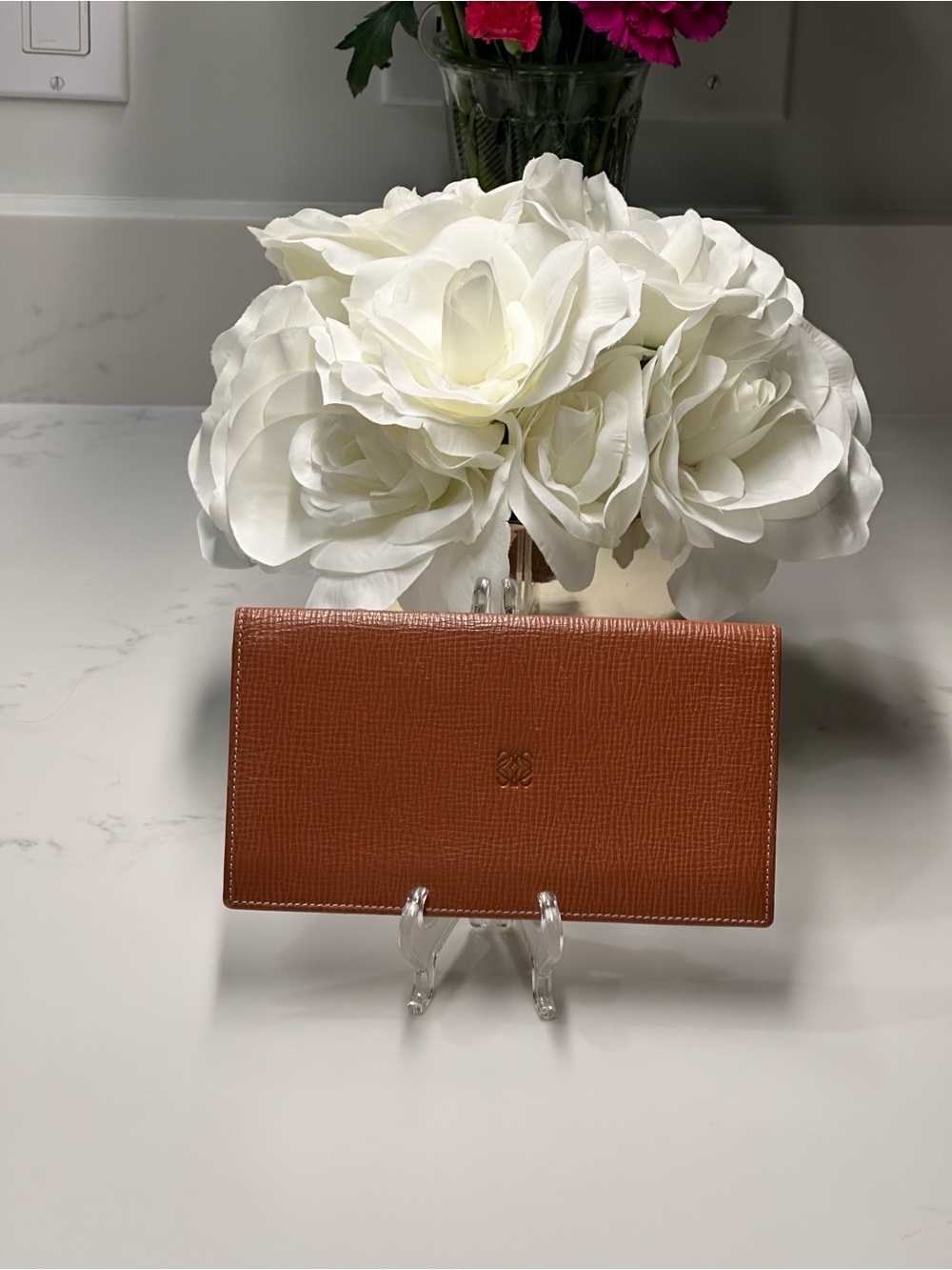 Loewe Madrid Classic Brown Textured Wallet Refined Organizer + Loewe Dusty + COA